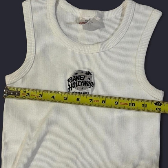 Vintage Planet Hollywood Beverly Hills Ribbed Tank Top White Size Large - Picture 3 of 6